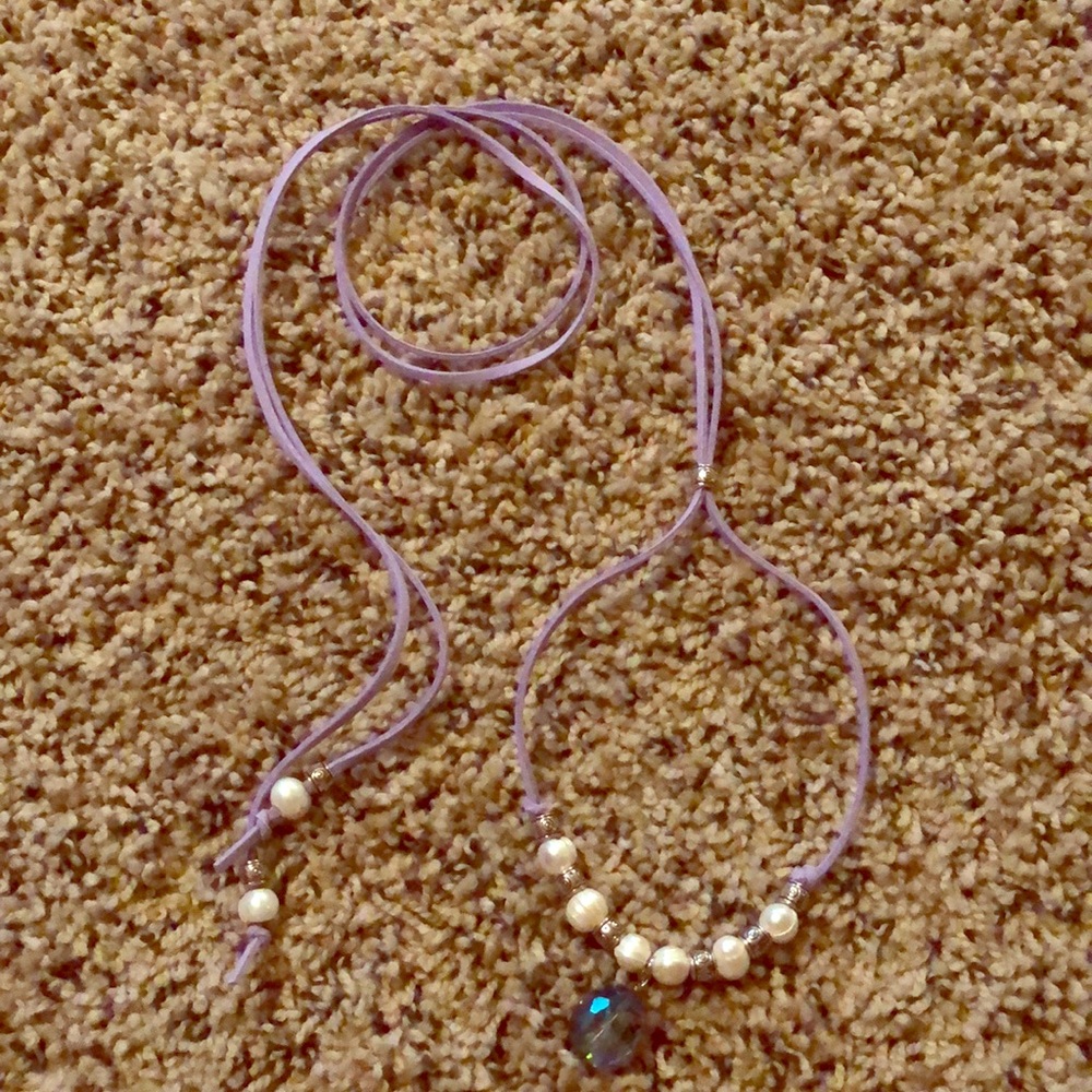 Freshwater pearl wrap choker necklace